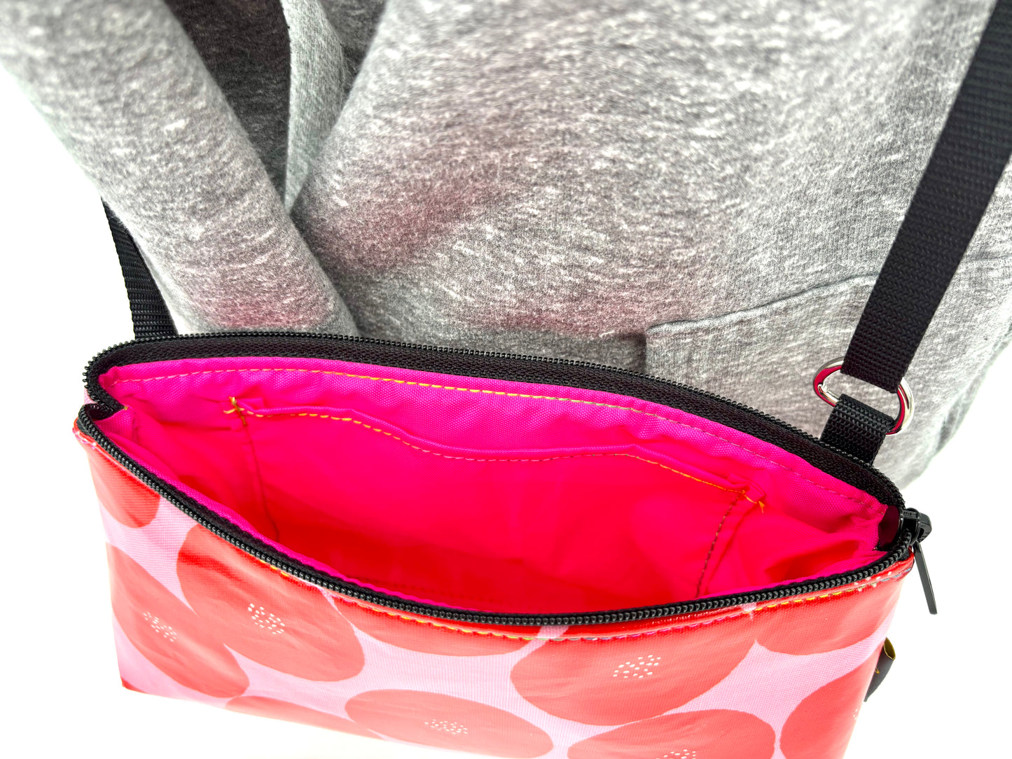 Mini Purse in Red Round w/Dots on Pink