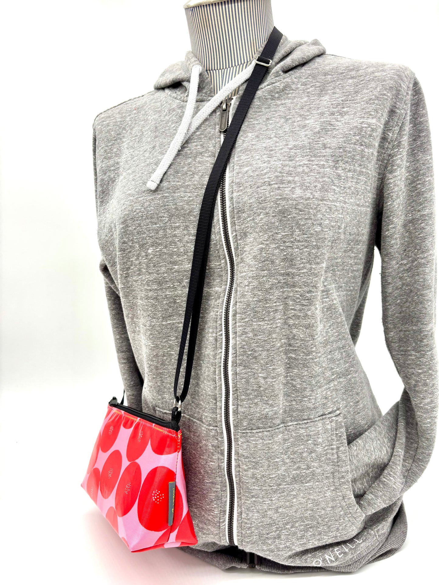 Mini Purse in Red Round w/Dots on Pink