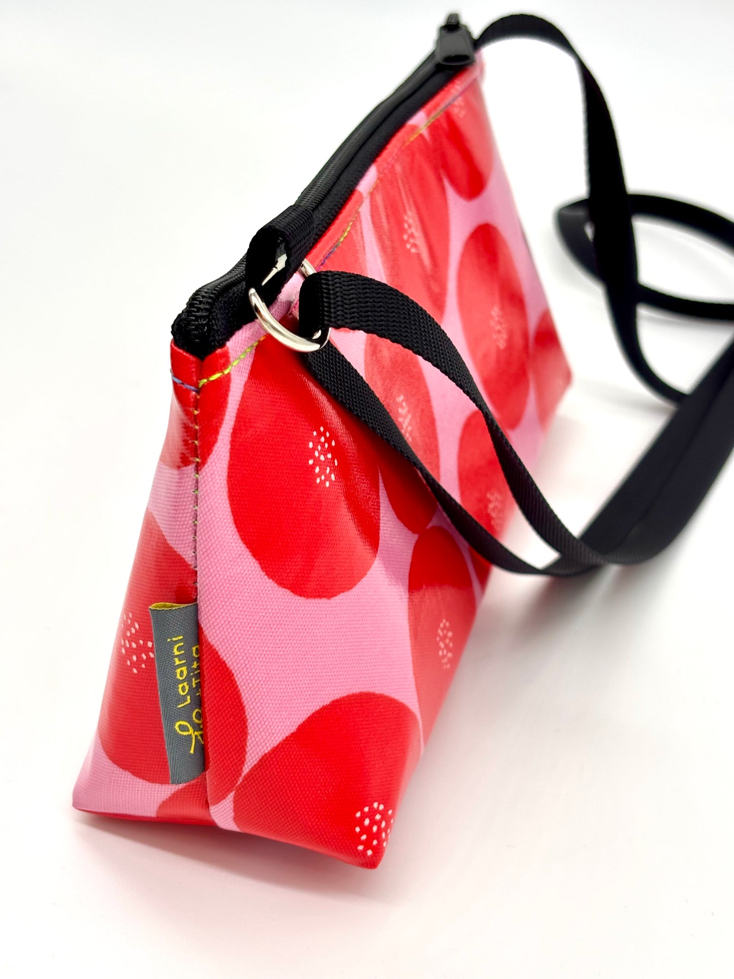 Mini Purse in Red Round w/Dots on Pink