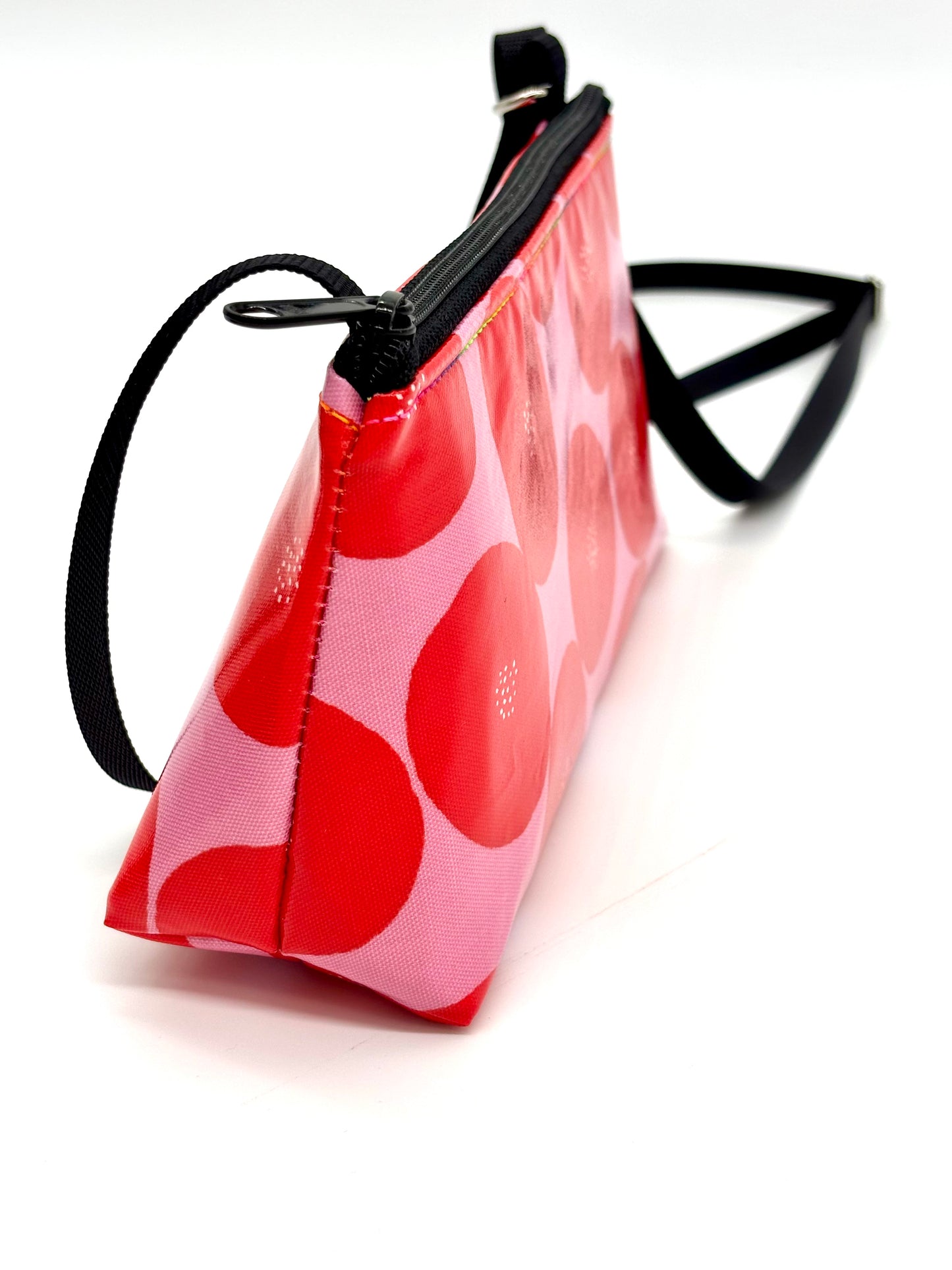 Mini Purse in Red Round w/Dots on Pink
