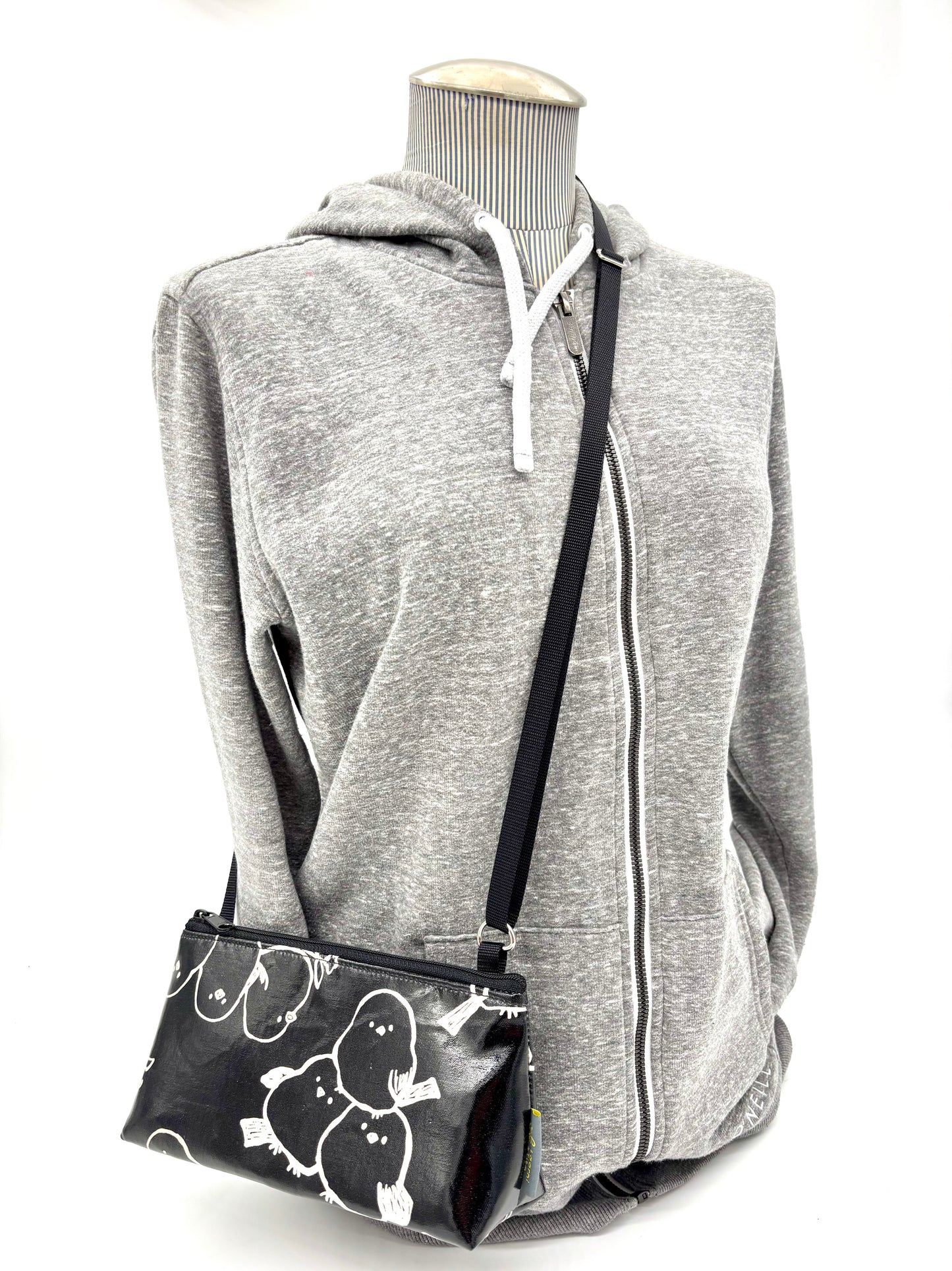 Mini Purse in Black Puffy Birds