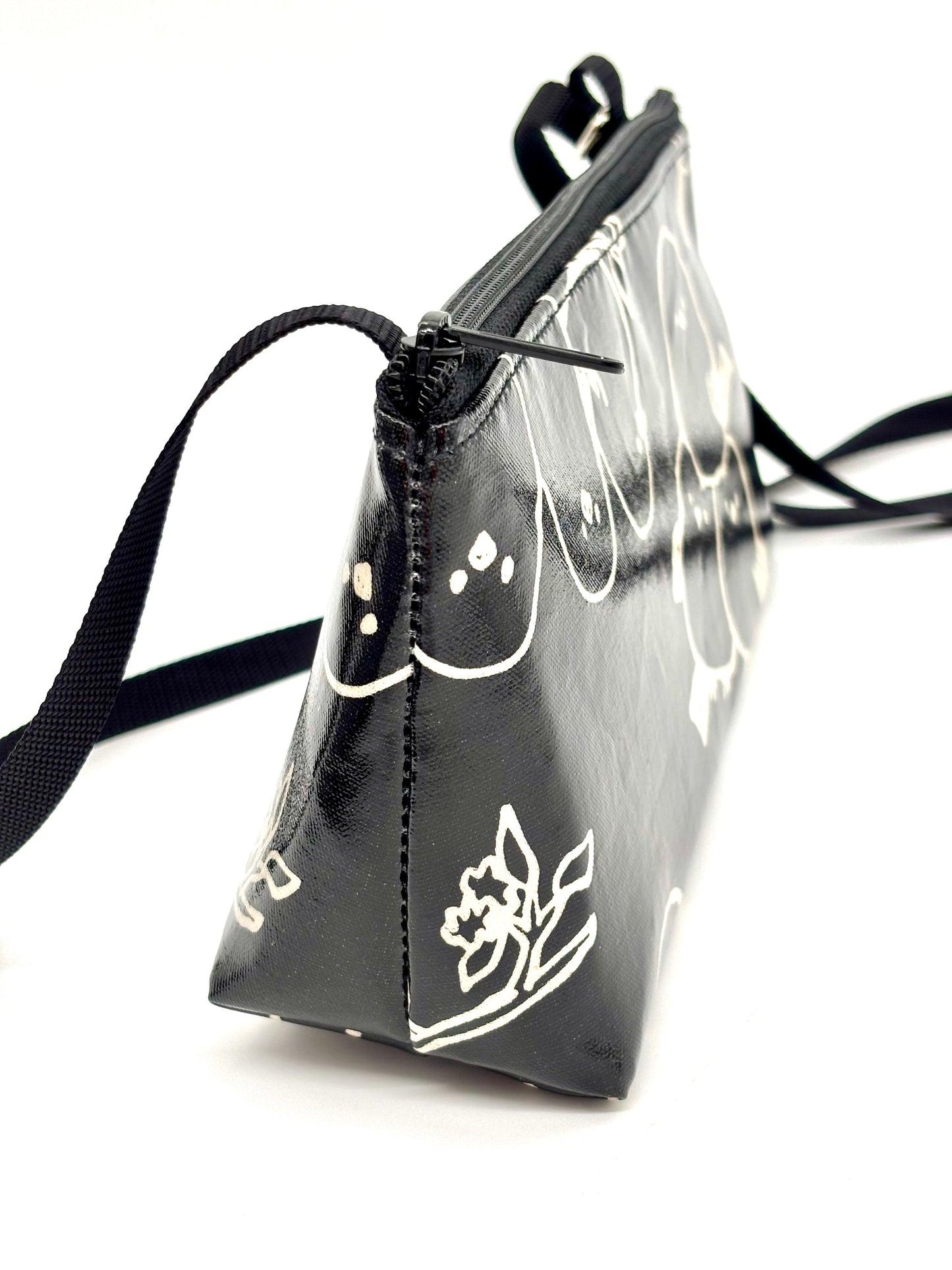 Mini Purse in Black Puffy Birds