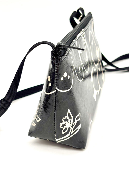 Mini Purse in Black Puffy Birds