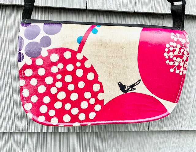 Short Messenger Bag in Purple Berries
