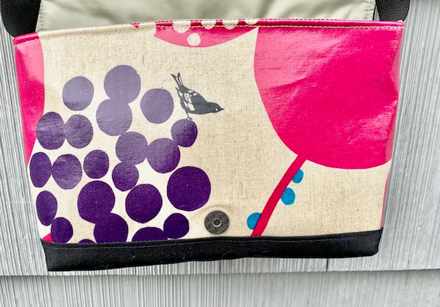 Short Messenger Bag in Purple Berries