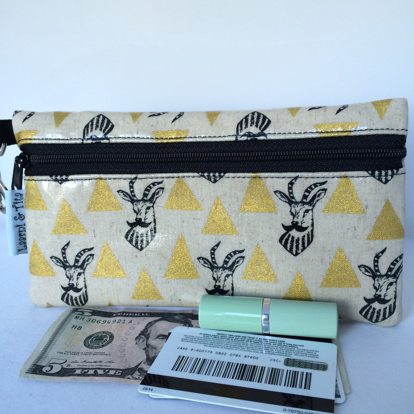 Large Wristlet in Gold Goatee