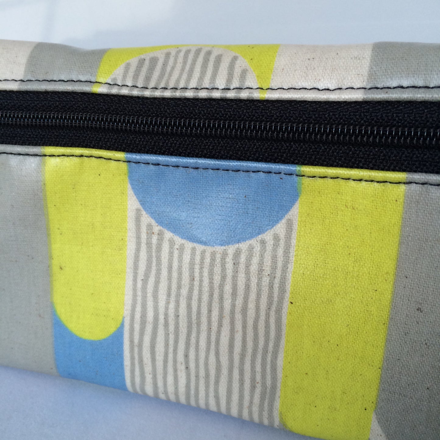Large Wristlet in Gray Blue and Yellow