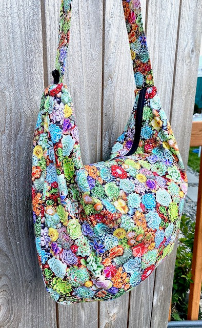 Hobo Bag in Succulents Print