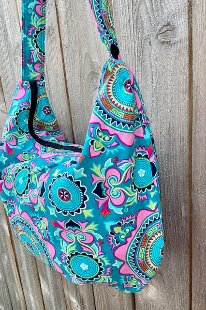 Hobo Bag in Blue Print