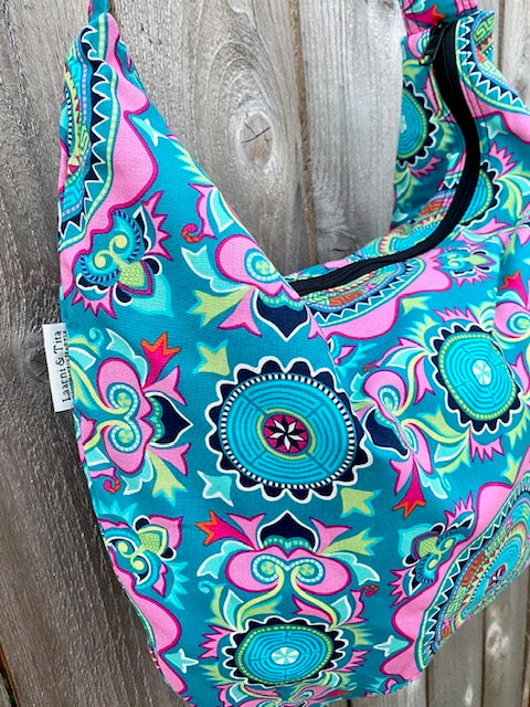 Hobo Bag in Blue Print