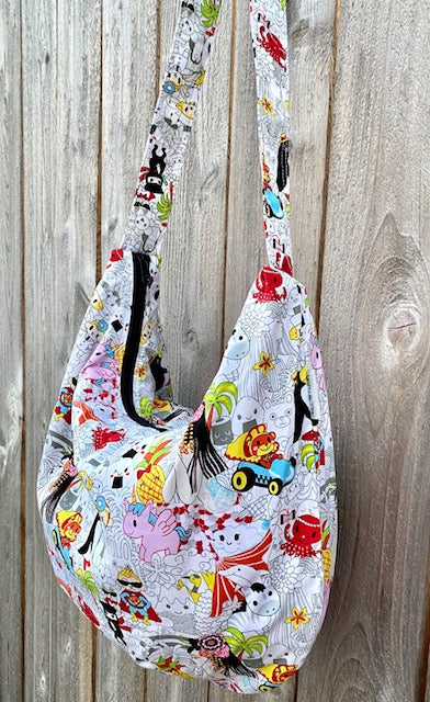 Hobo Bag in Cartoon Print#1