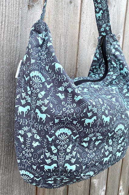 Hobo Bag in Horse Design Print