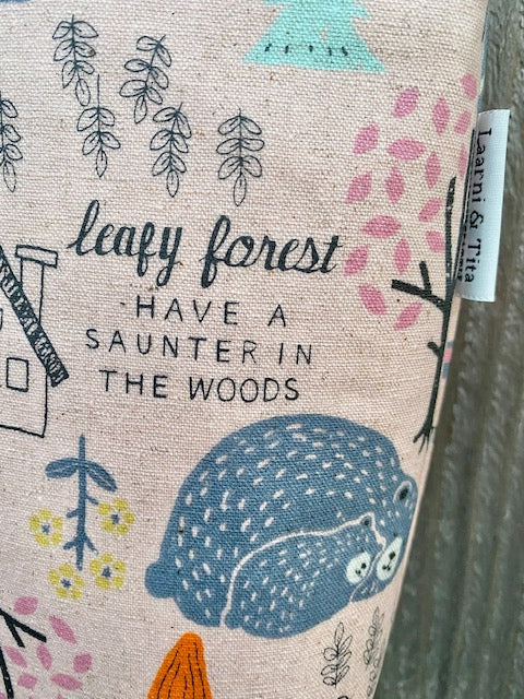 Tall Messenger Bag in Leafy Forest