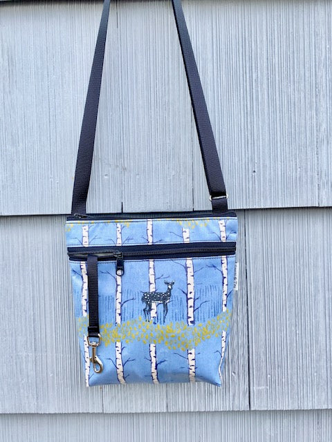 Medium Travel Purse in Blue Deer