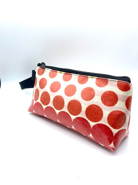 Medium Makeup Bag in Red Circles