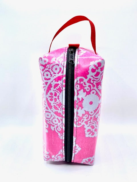 Box Pouch in Pink Lace Overlay