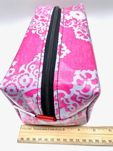 Box Pouch in Pink Lace Overlay