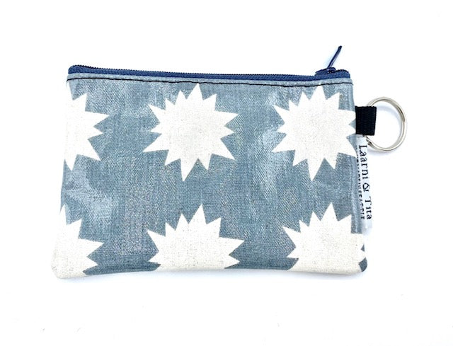 Coin Purse in Gray Starburst