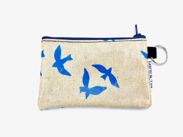 Coin Purse in School of Blue Birds