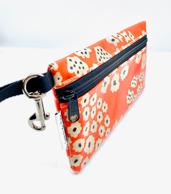 Large Wristlet in Orange Flowers