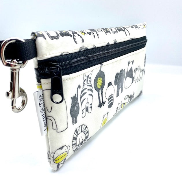 Large Wristlet in Kid Animal Print
