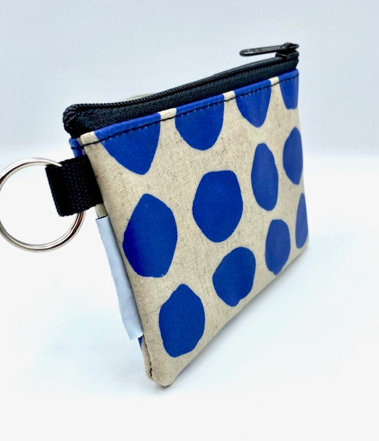 Coin Purse in Blue Spotted Leopard