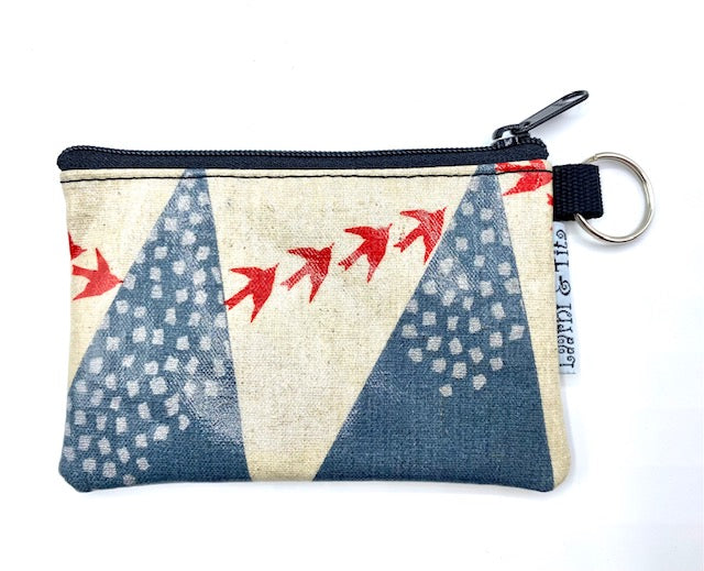 Coin Purse in Birds in Flight-gray