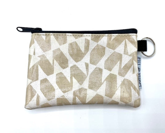 Coin Purse in Silver Cream Streamers