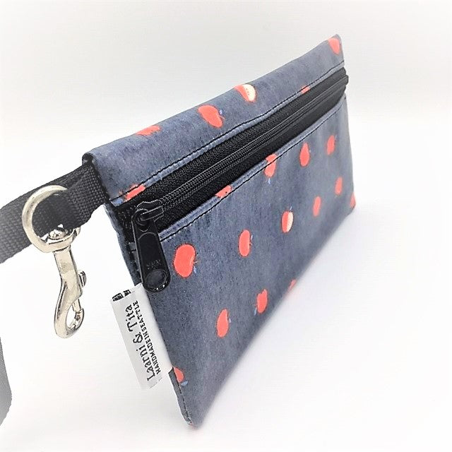 Large Wristlet in Red Apples