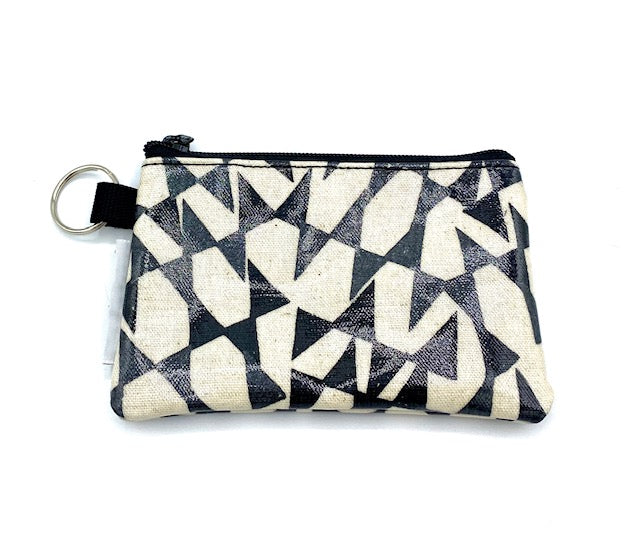 Coin Purse in Streamers-Black/White