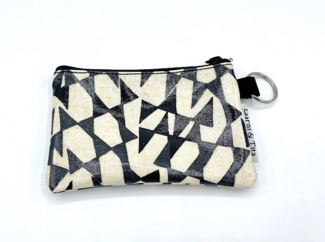 Coin Purse in Streamers-Black/White