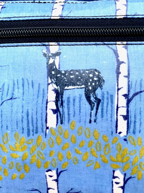 Short Messenger Bag in Blue Deer