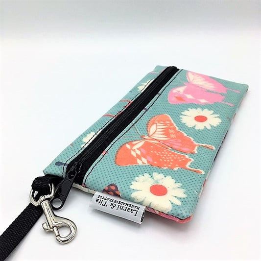 Large Wristlet in Butterfly Print
