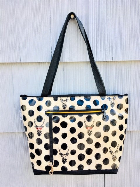 Lydia Tote in Cream Deer with Glasses