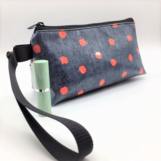 Medium Makeup Bag in Red Apples