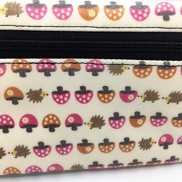 Large Wristlet in Mushroom and Hedgehog