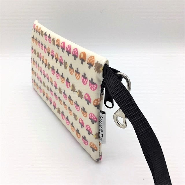 Large Wristlet in Mushroom and Hedgehog