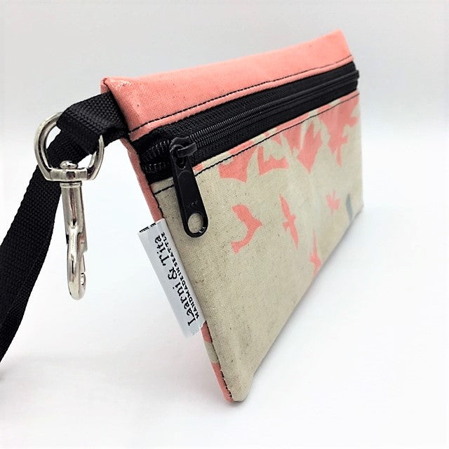 Large Wristlet in School of Pink Birds