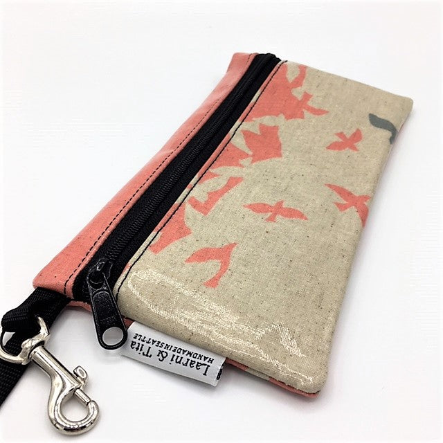 Large Wristlet in School of Pink Birds