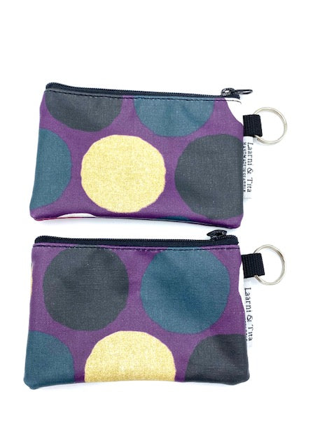 Coin Purse in Purple Gold Dots