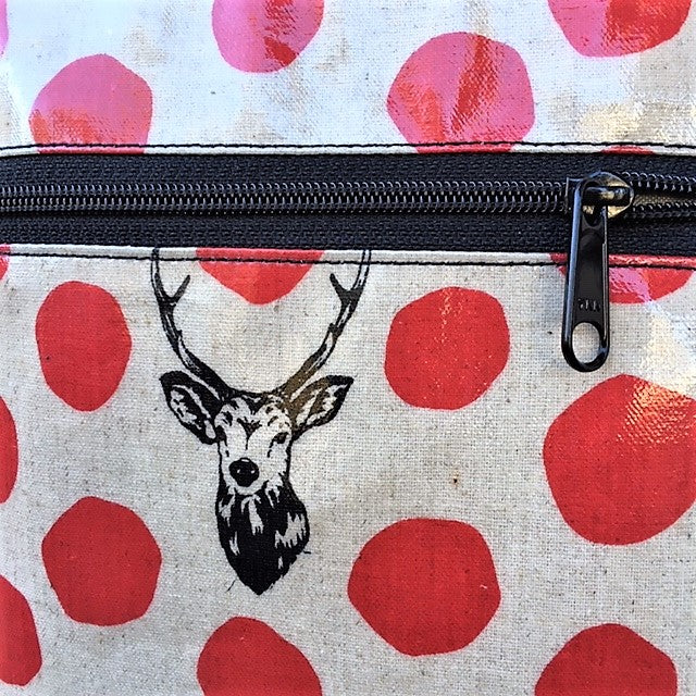 Medium Travel Purse in Red Deer with Glasses